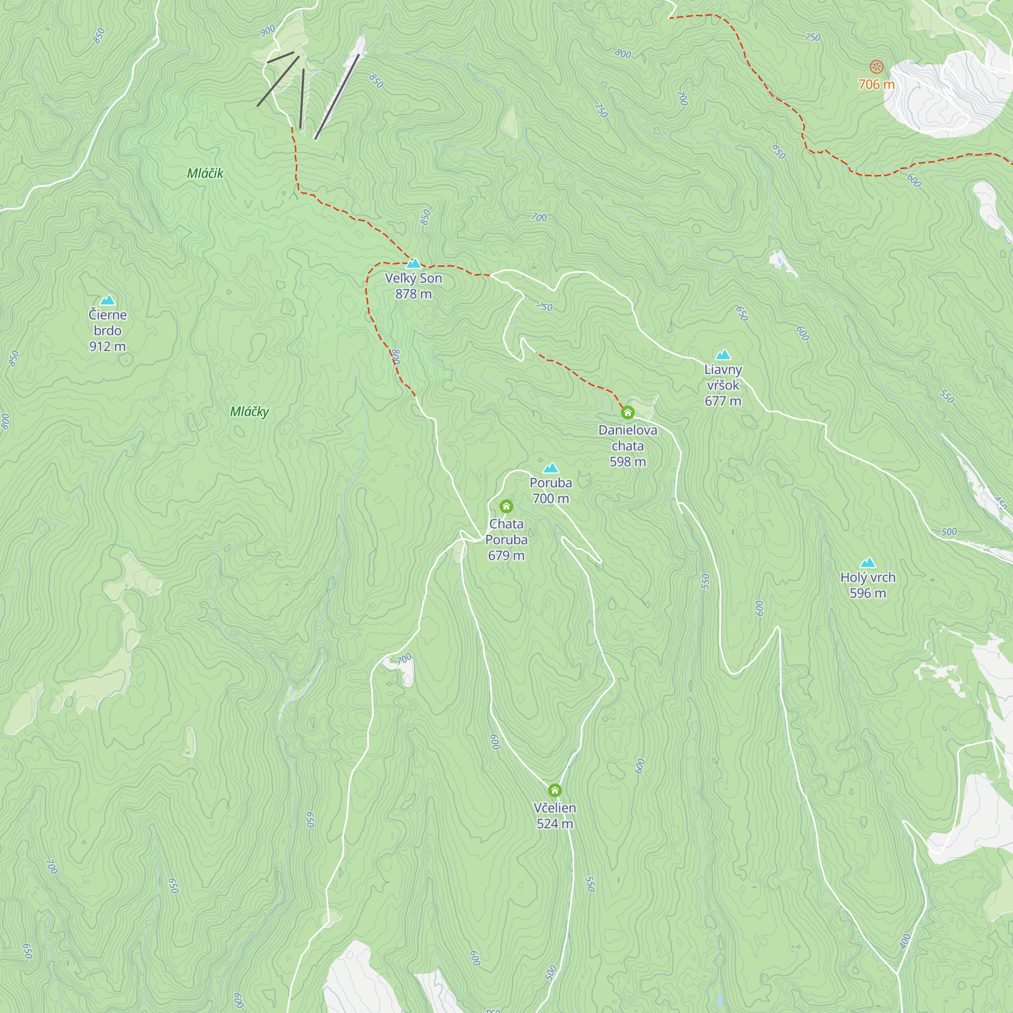 Chata Poruba map