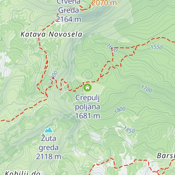 Map of Crepulj poljana