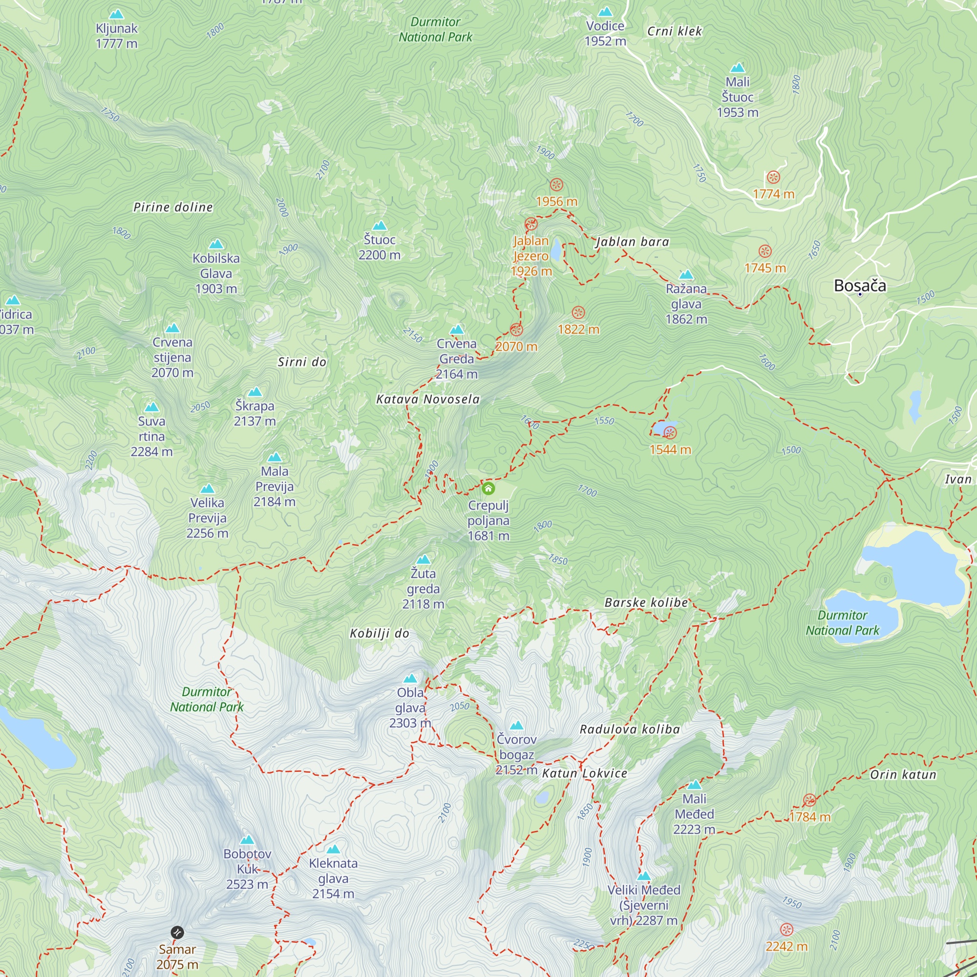 Crepulj poljana map