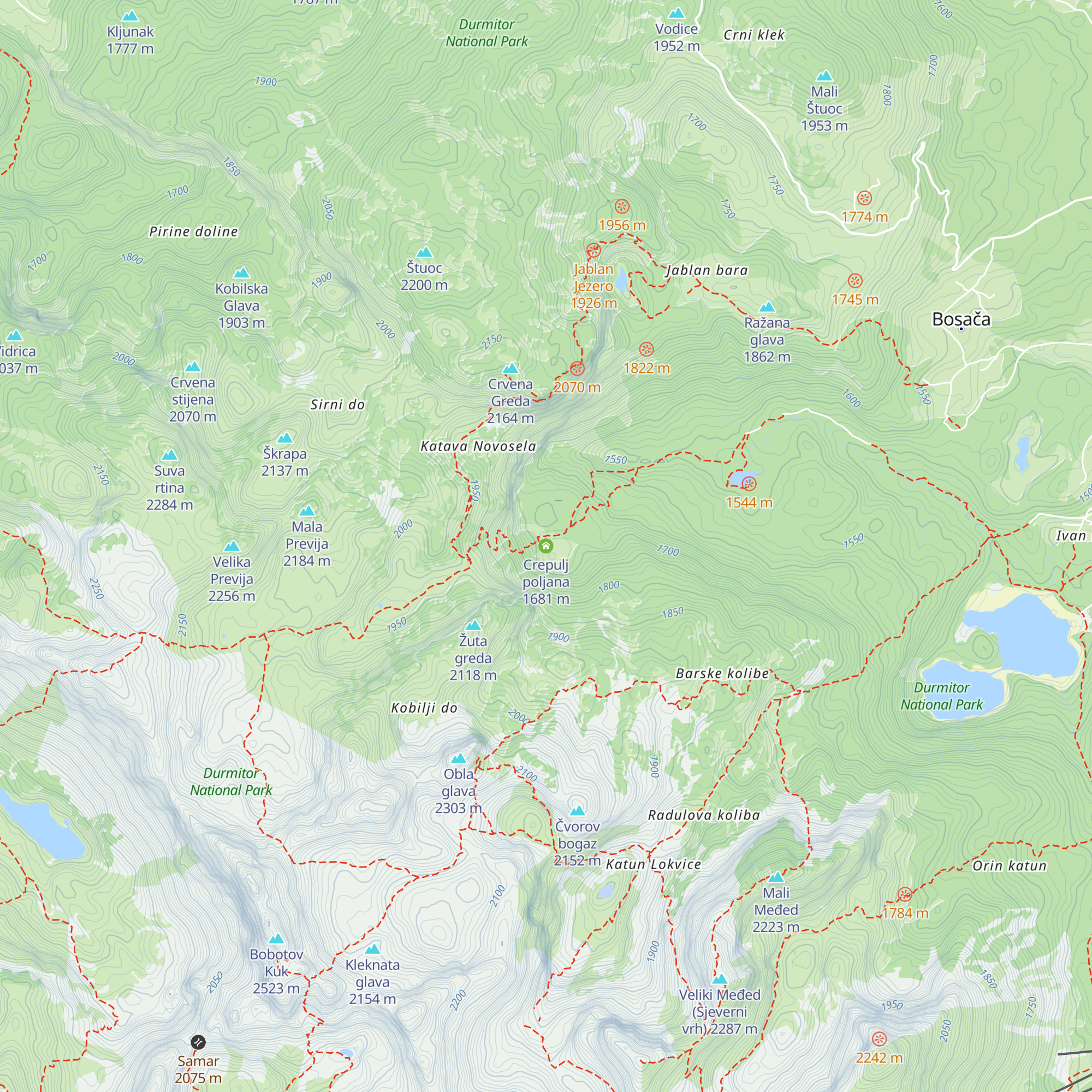 Crepulj poljana map