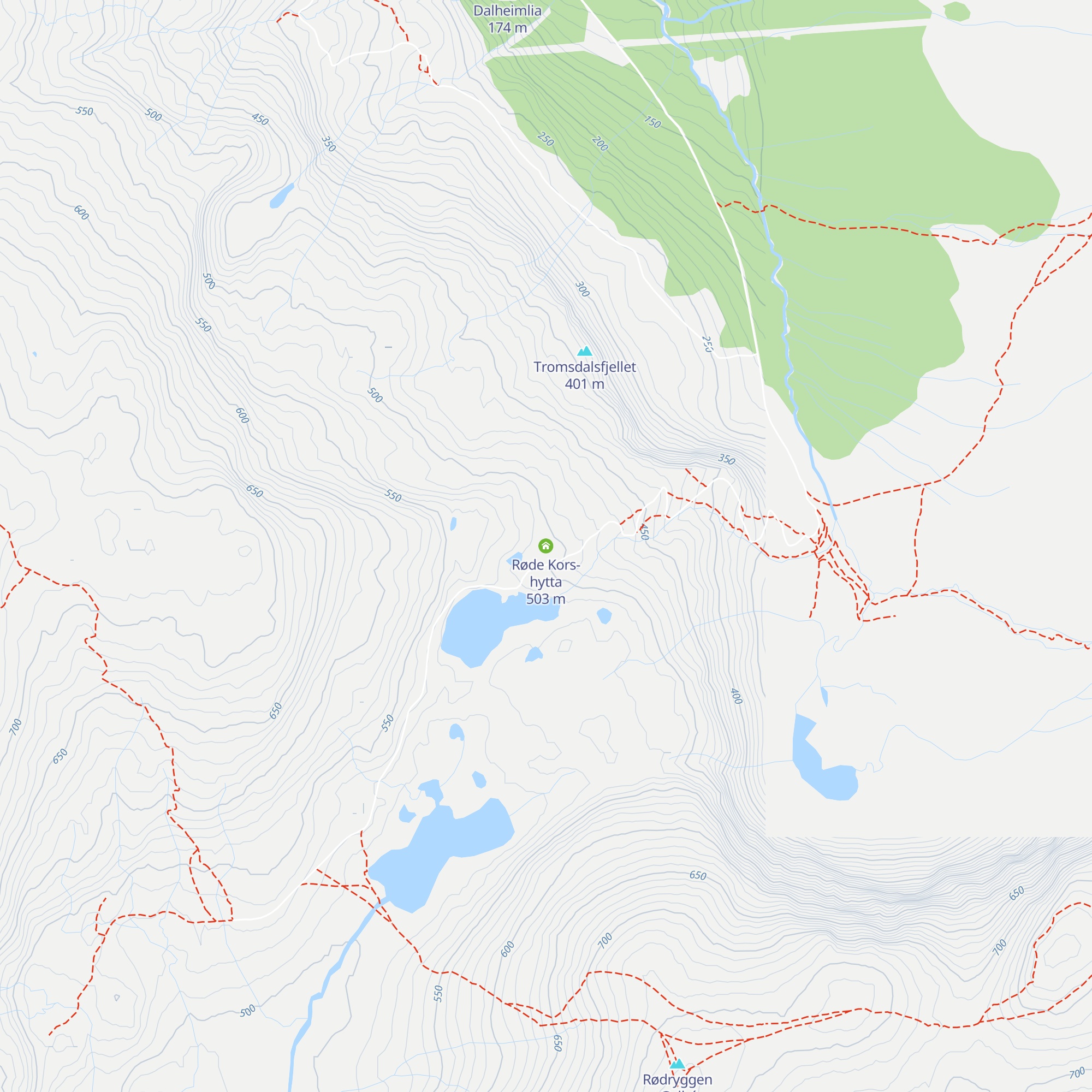 Røde Kors-hytta map