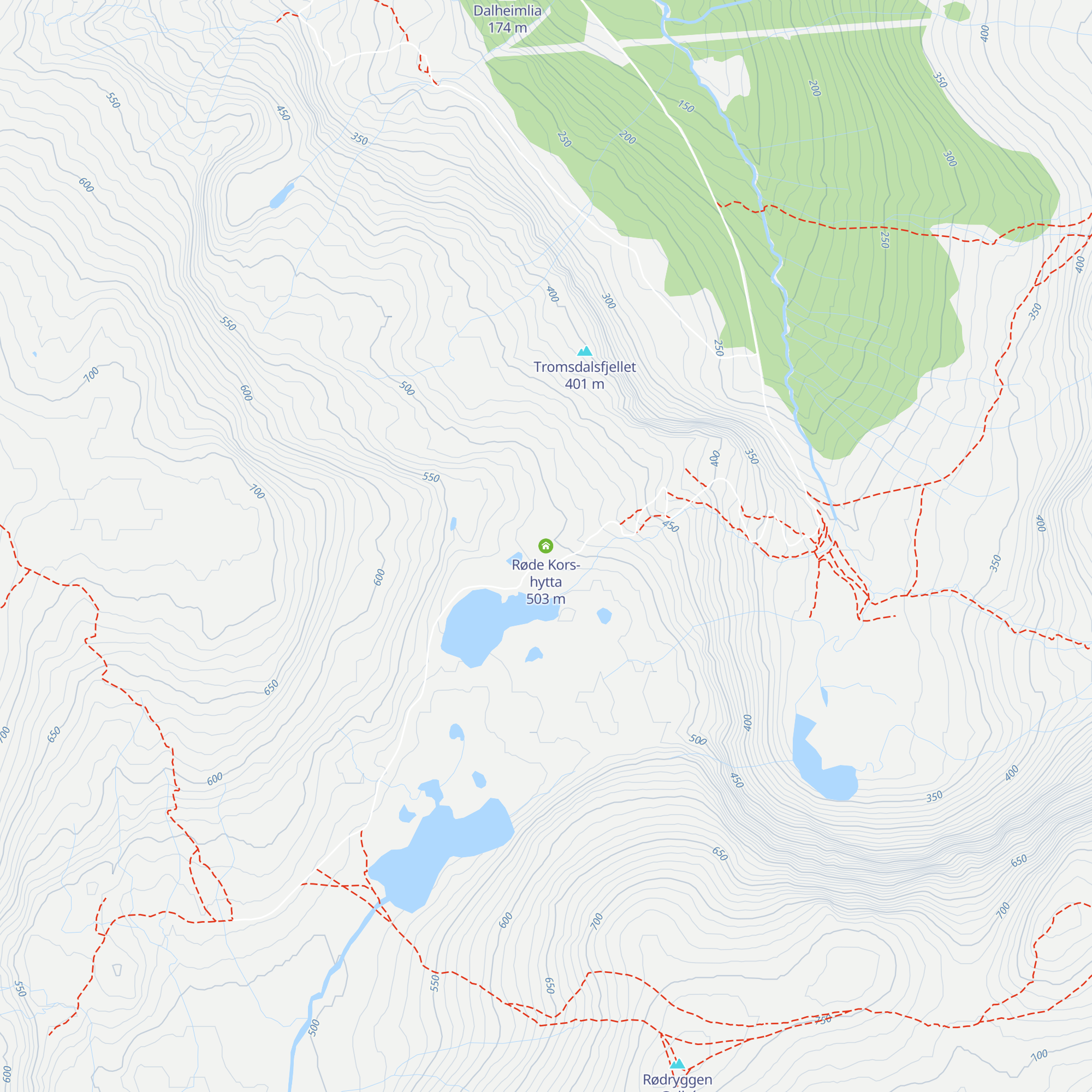 Røde Kors-hytta map
