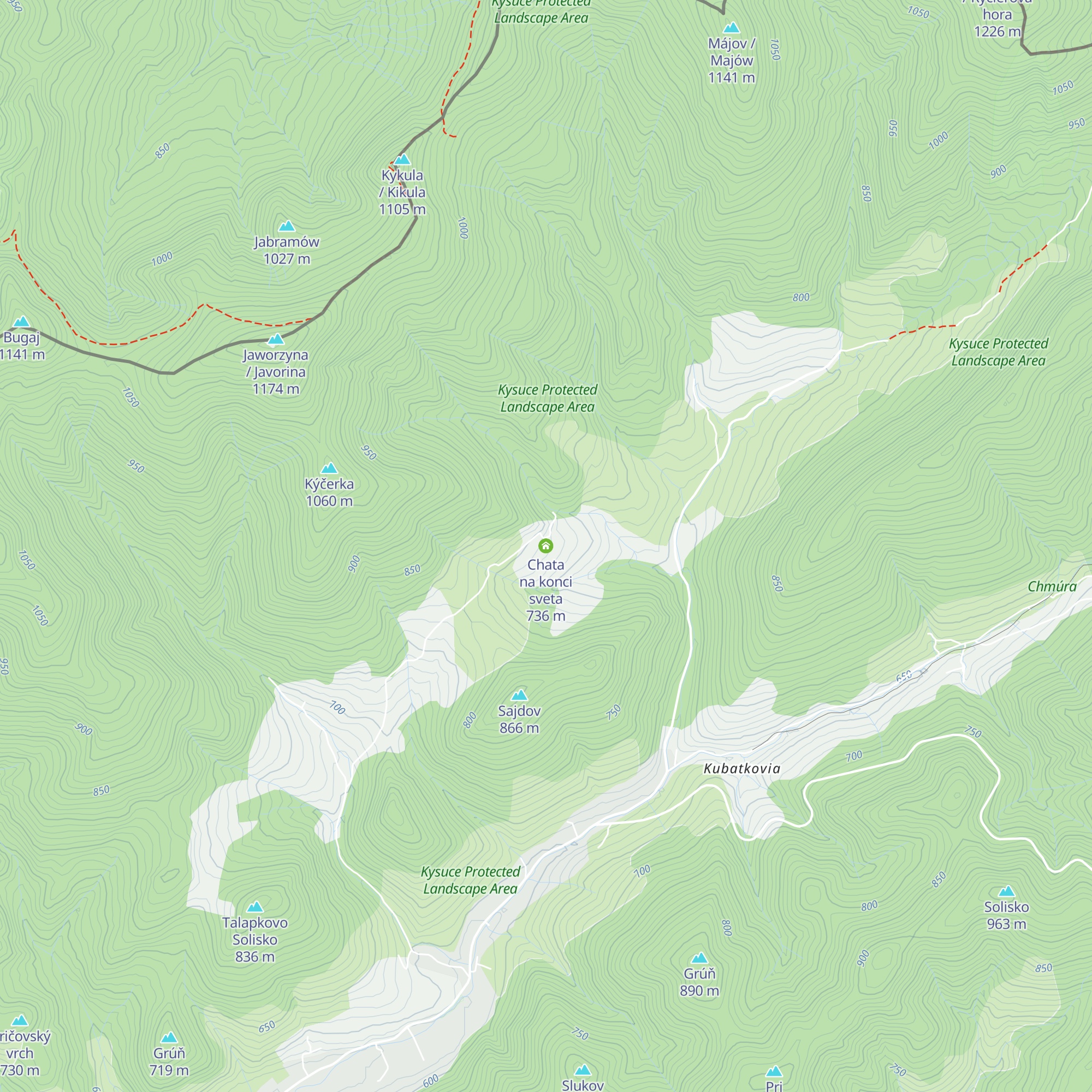Chata na konci sveta map