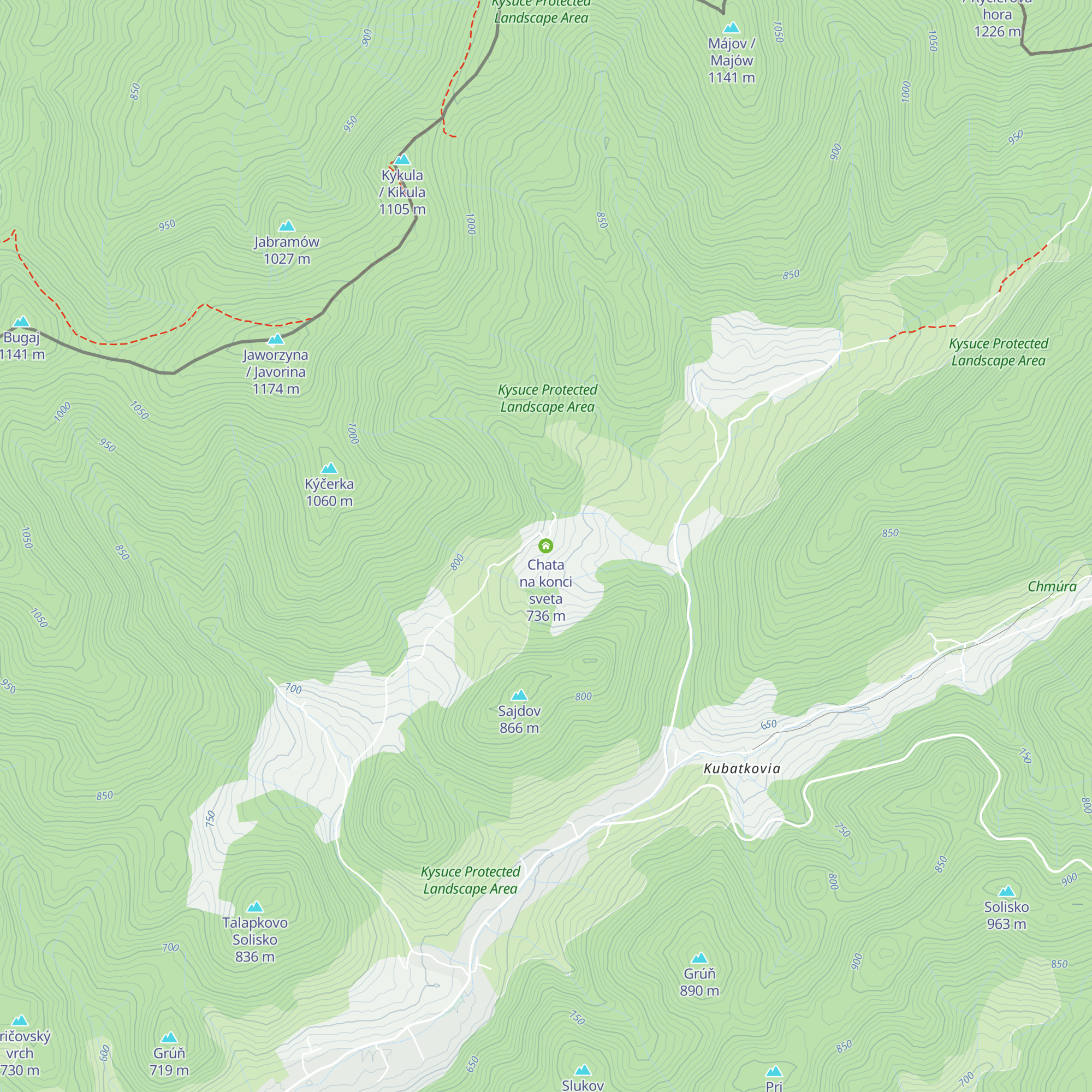 Chata na konci sveta map