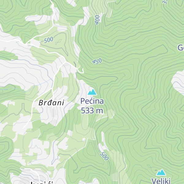 Map of Pećina