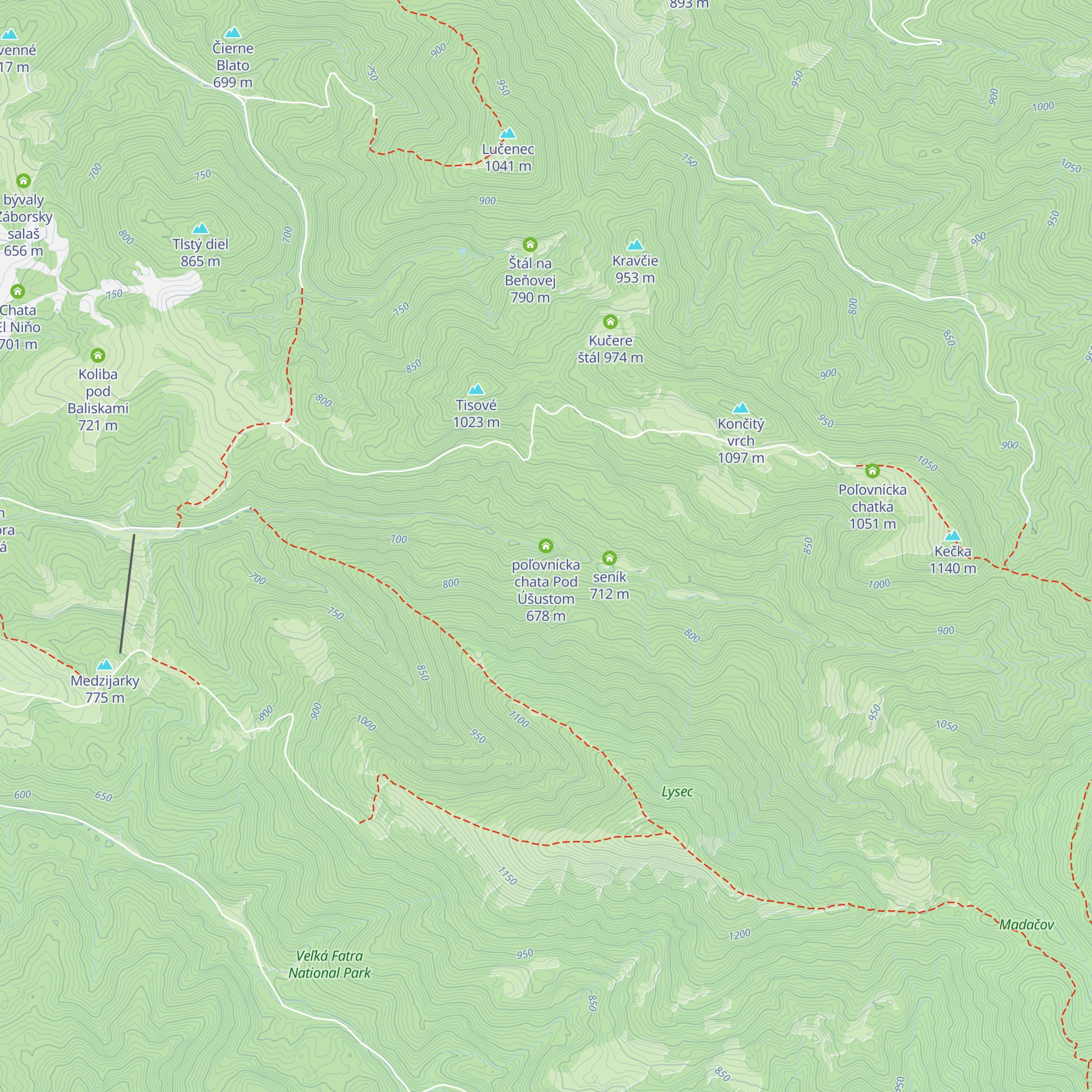 poľovnícka chata Pod Úšustom map