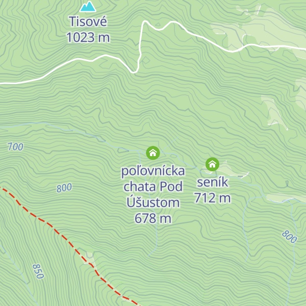 Map of poľovnícka chata Pod Úšustom