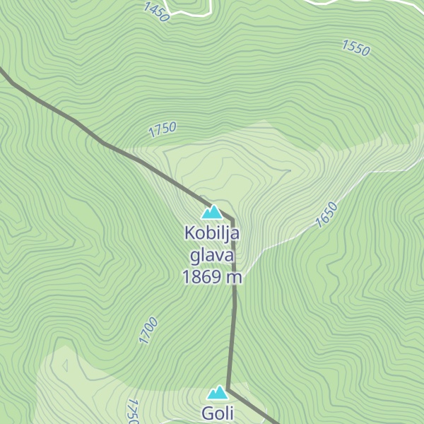 Map of Kobilja glava