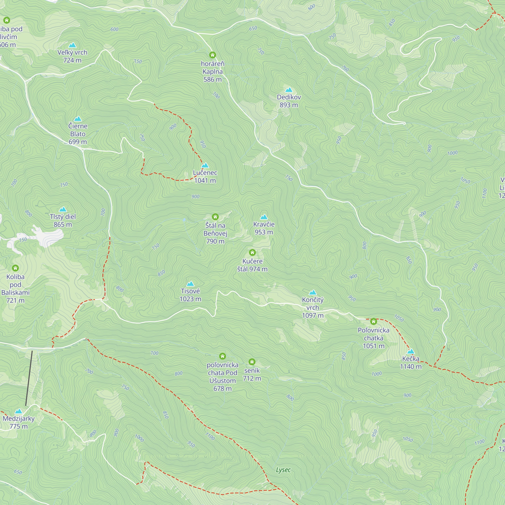 Kučere štál map