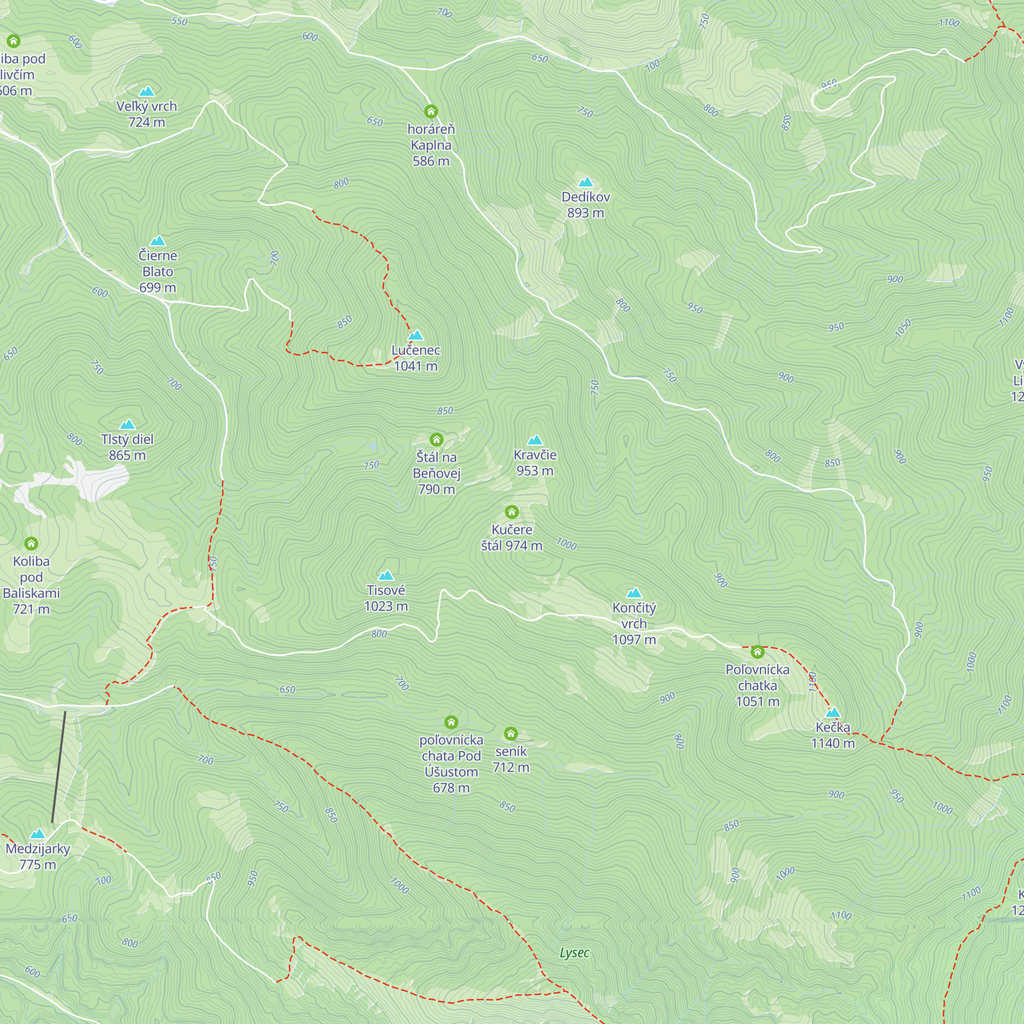 Kučere štál map