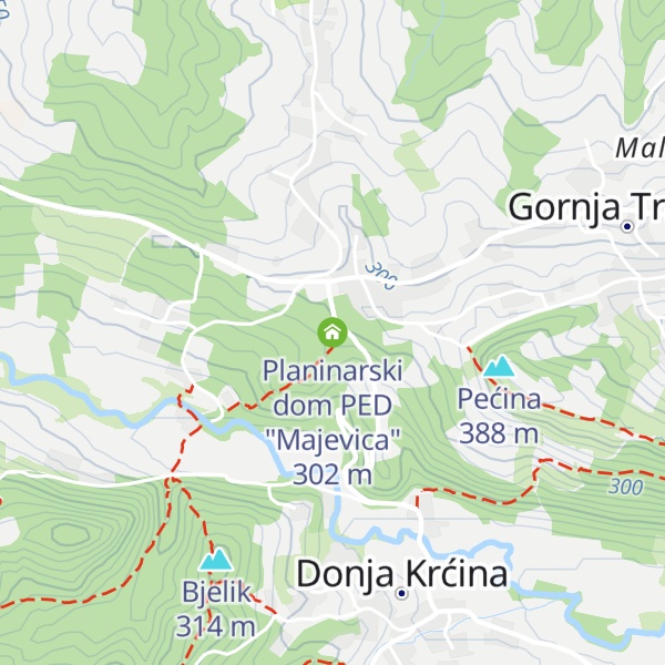 Map of Planinarski dom PED "Majevica"