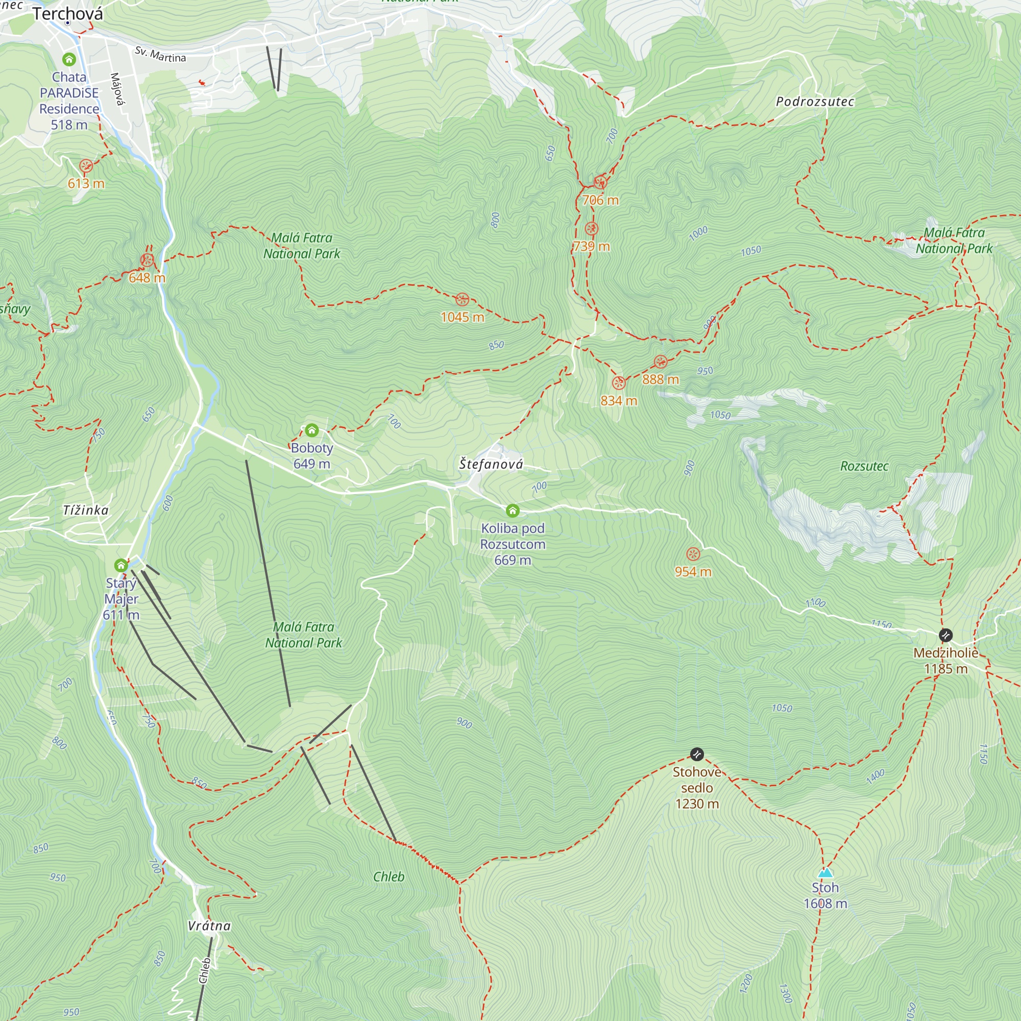 Chata pod Lampášom map