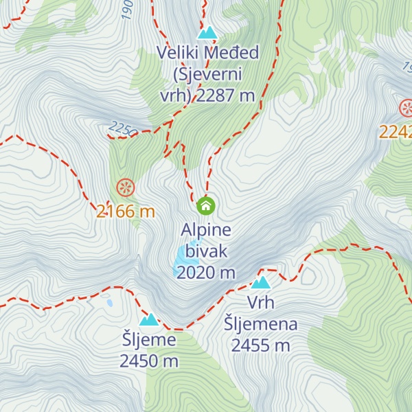 Map of Alpine bivak