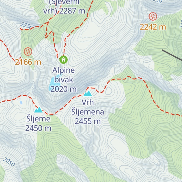 Map of Šljeme (Istočni vrh)