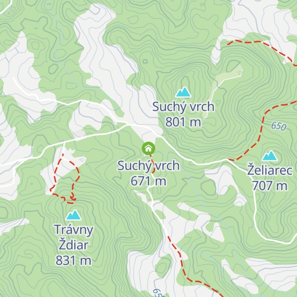 Map of Suchý vrch