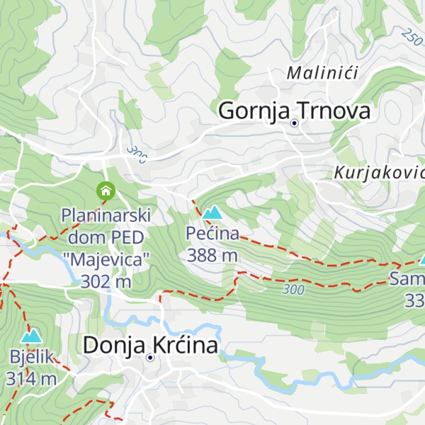 Map of Pećina
