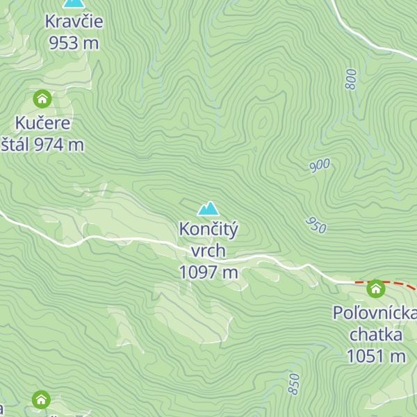 Map of Končitý vrch