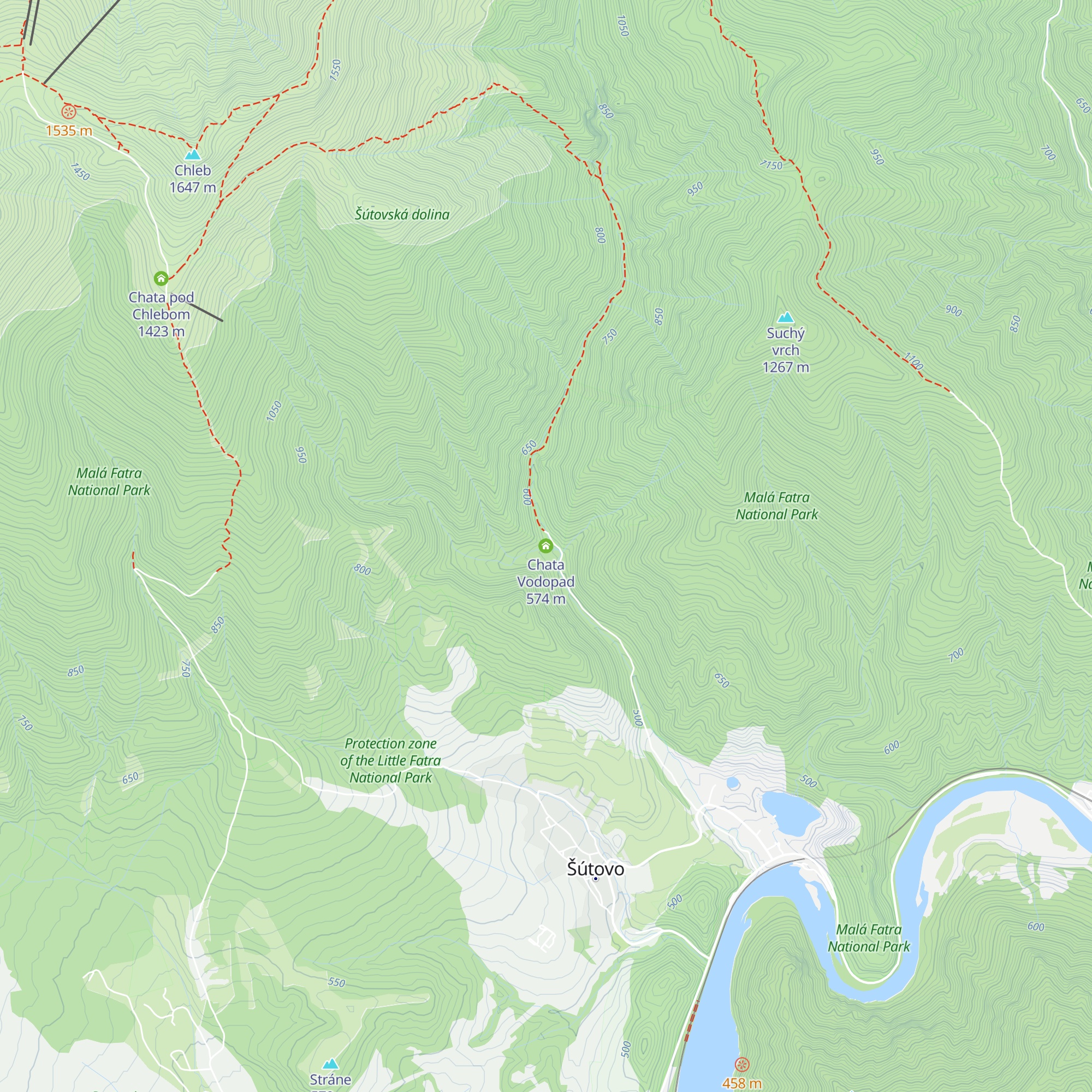 Chata Vodopad map