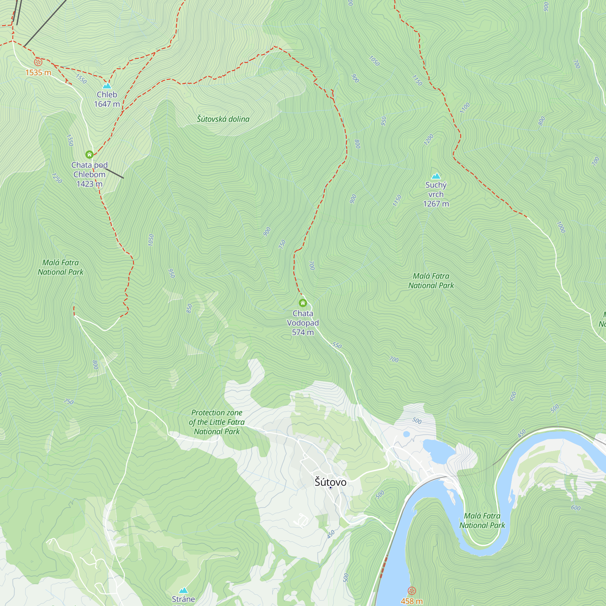 Chata Vodopad map