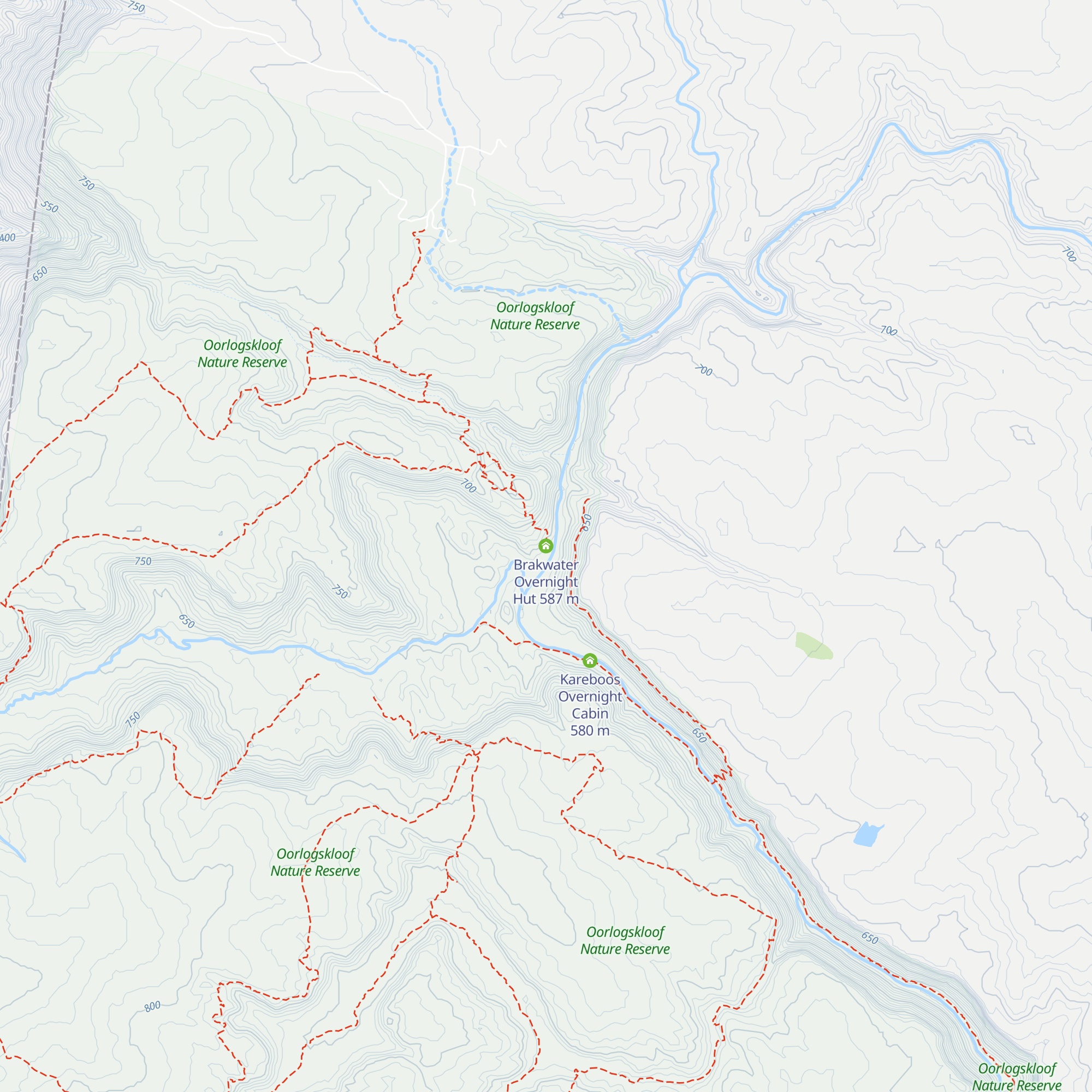 Brakwater Overnight Hut map
