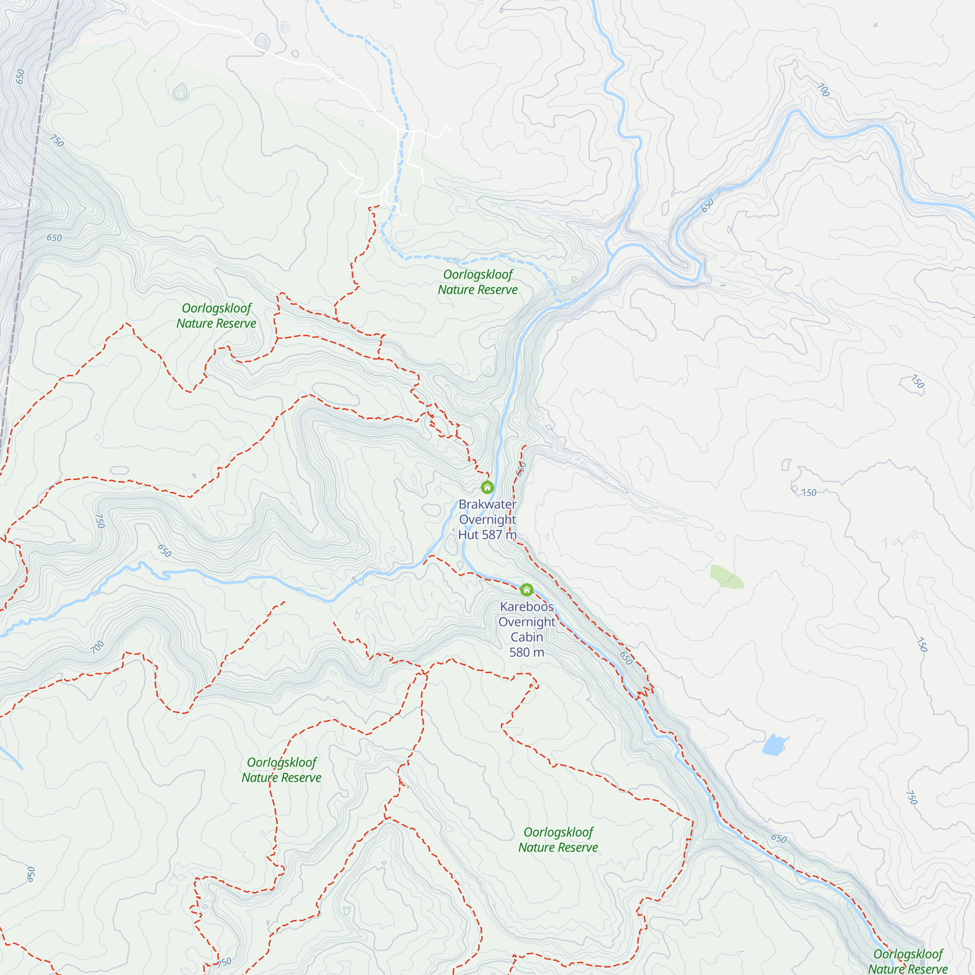 Brakwater Overnight Hut map