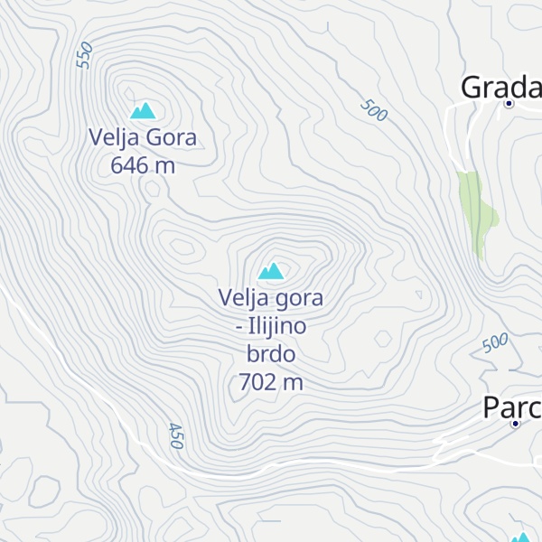 Map of Velja gora - Ilijino brdo