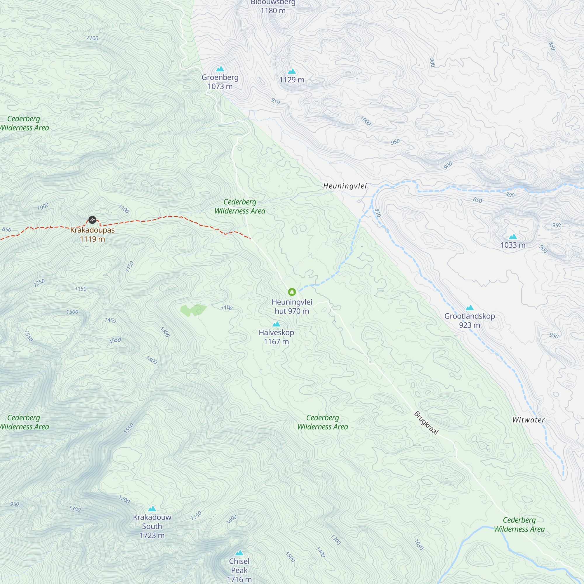 Heuningvlei hut map
