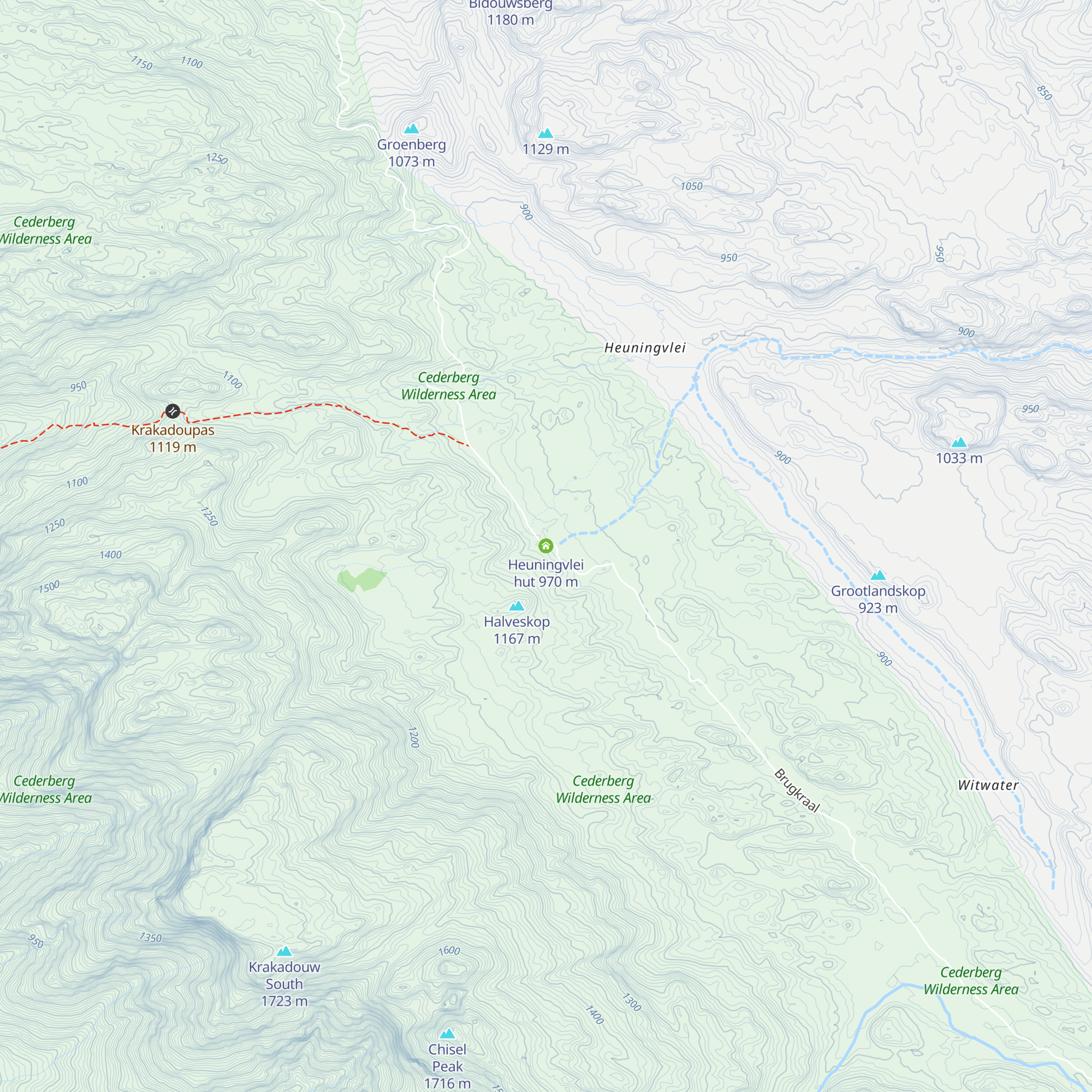 Heuningvlei hut map
