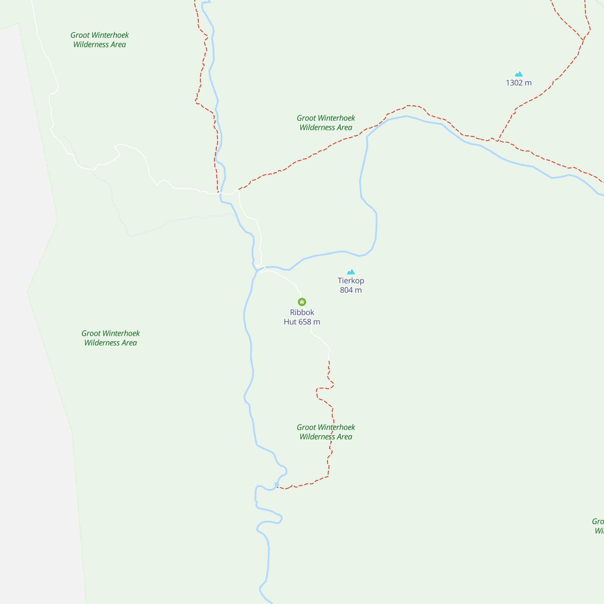 Ribbok Hut map