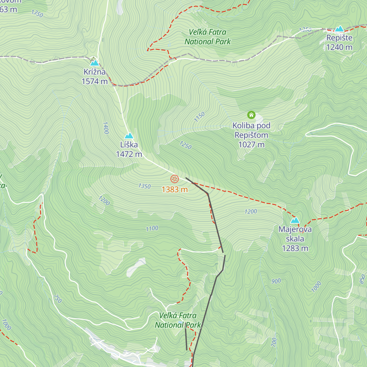 Horská služba map