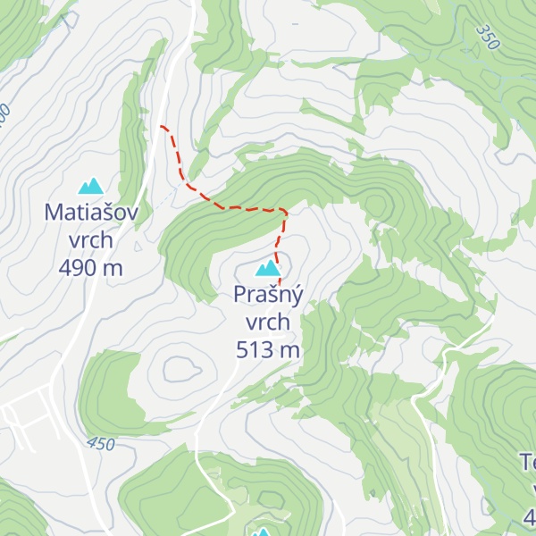 Map of Prašný vrch