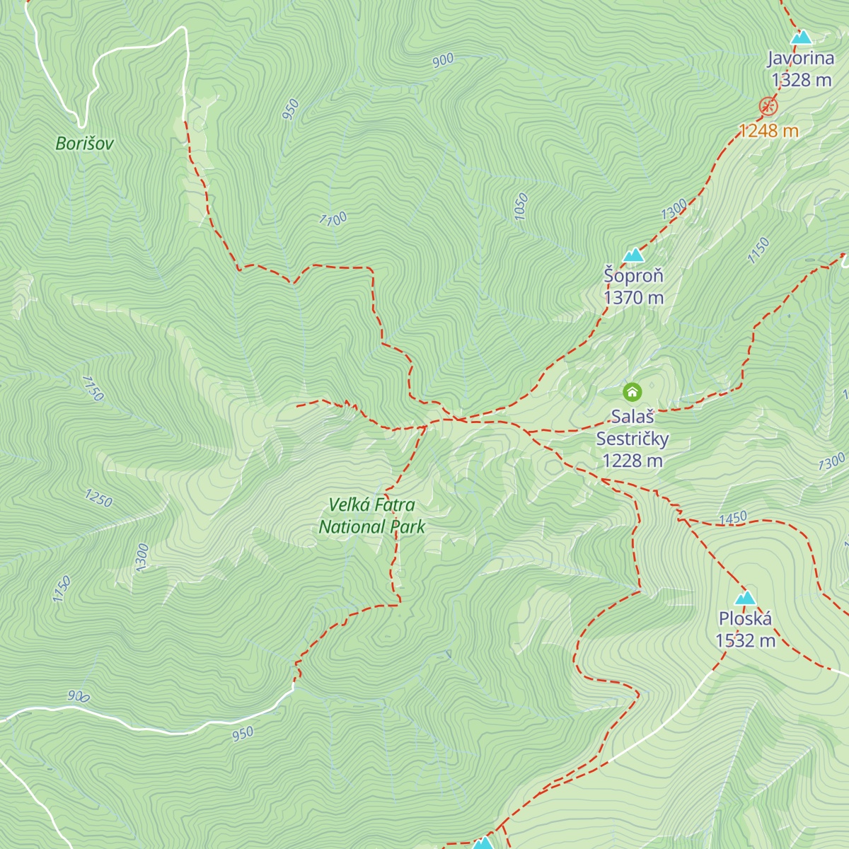 Chata pod Borišovom map