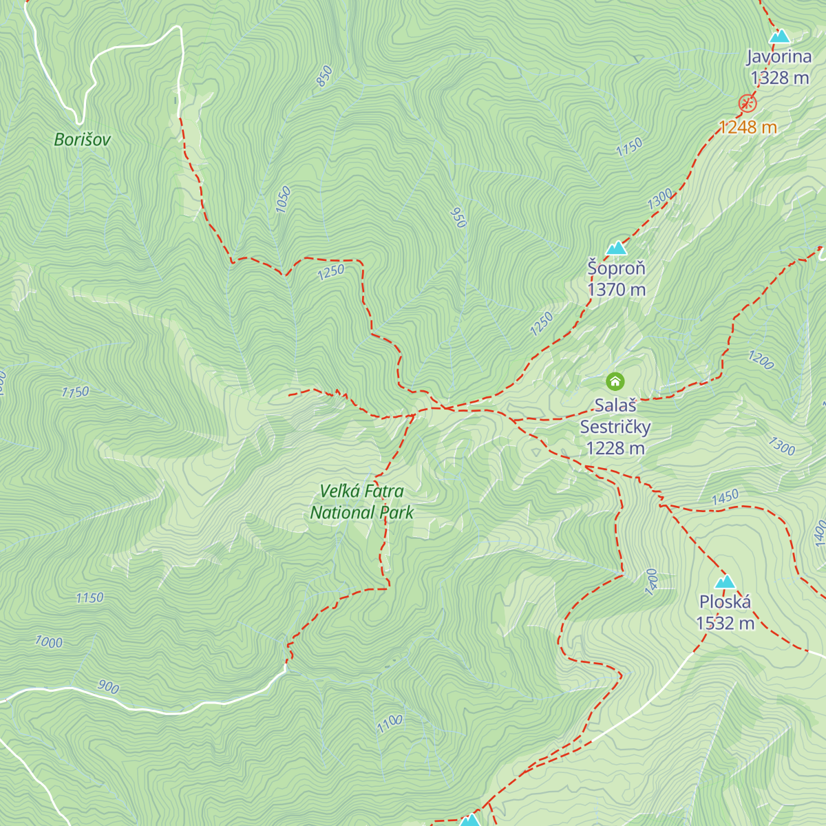 Chata pod Borišovom map