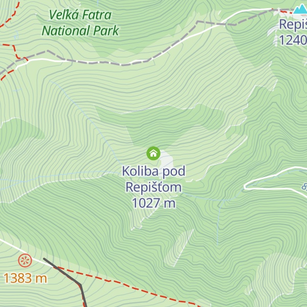 Map of Koliba pod Repišťom
