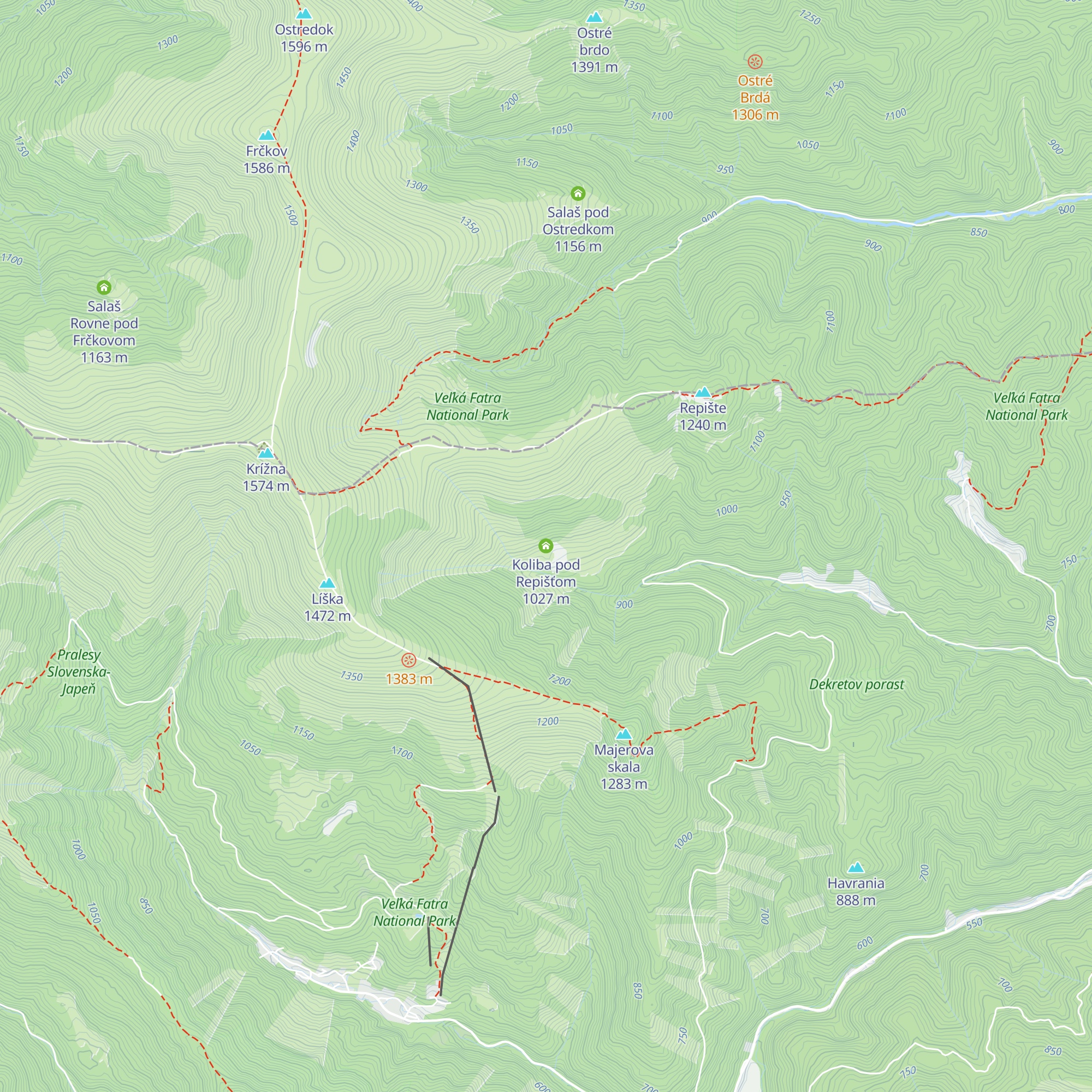 Koliba pod Repišťom map