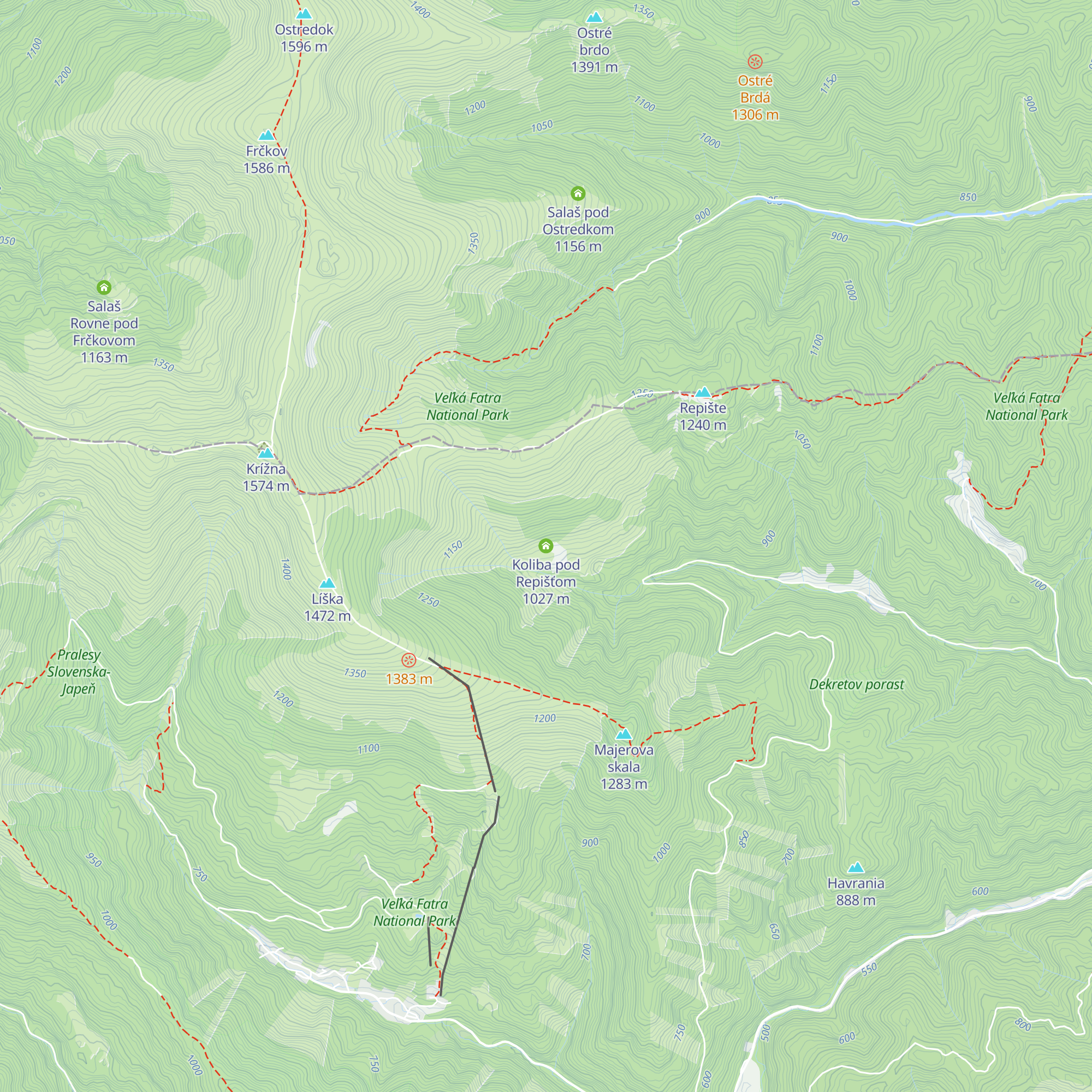 Koliba pod Repišťom map