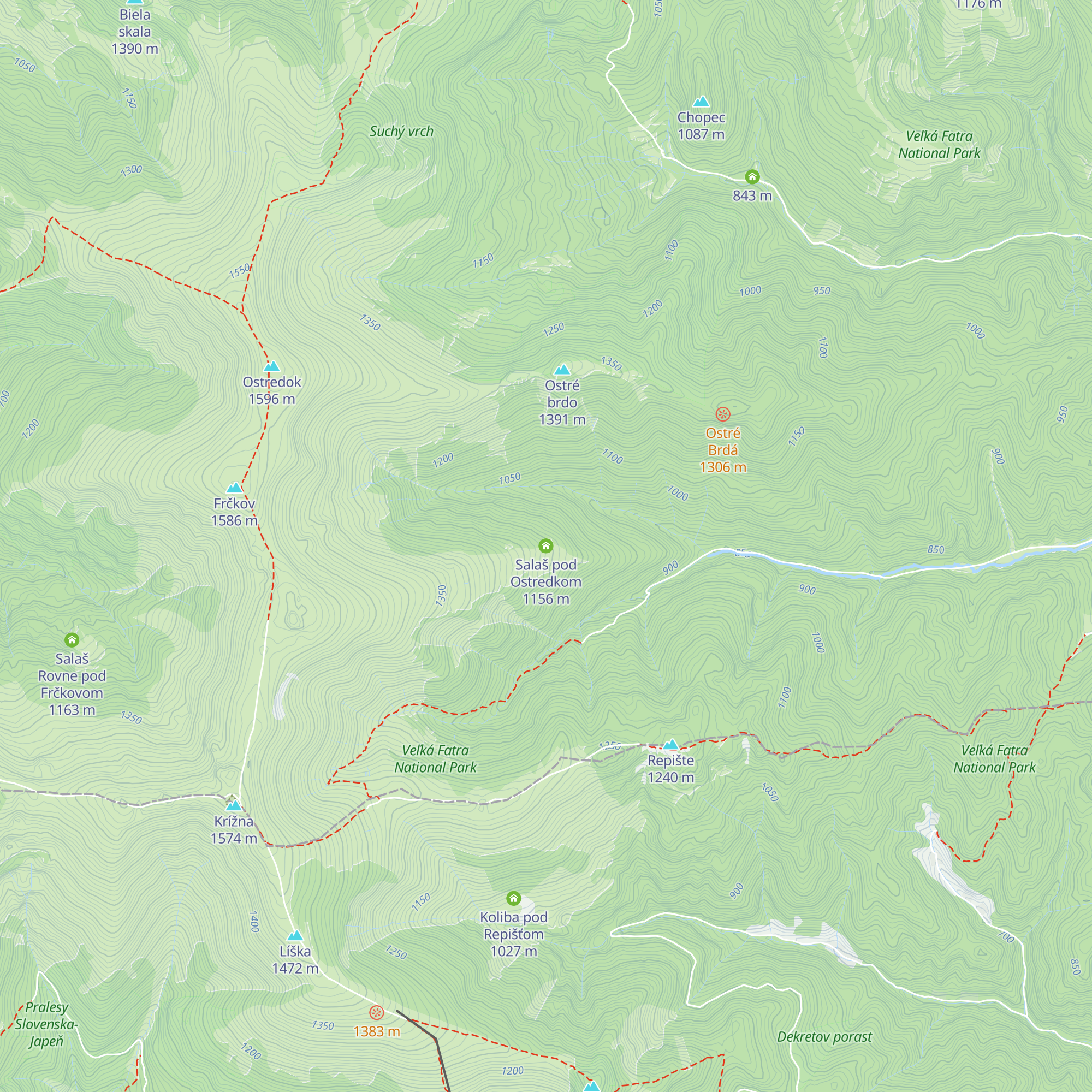 Salaš pod Ostredkom map