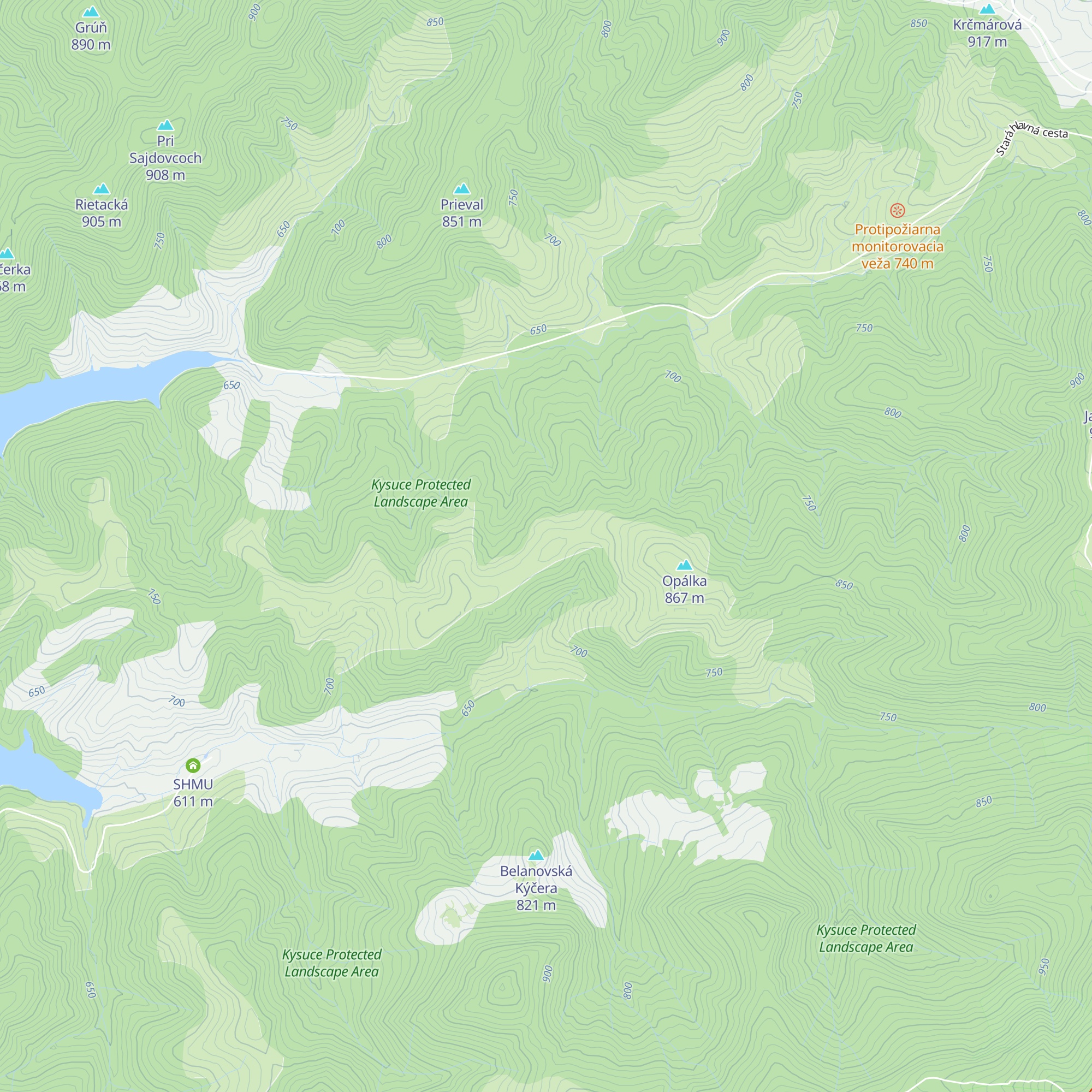 Richtárova útulňa u Poništa map