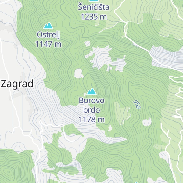 Map of Borovo brdo