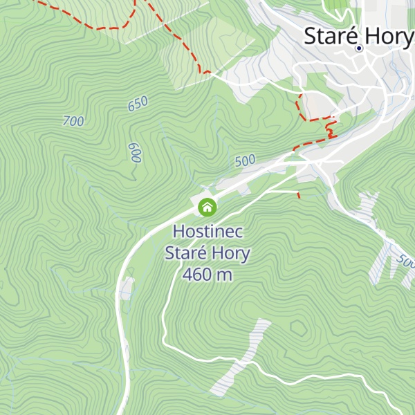 Map of Hostinec Staré Hory