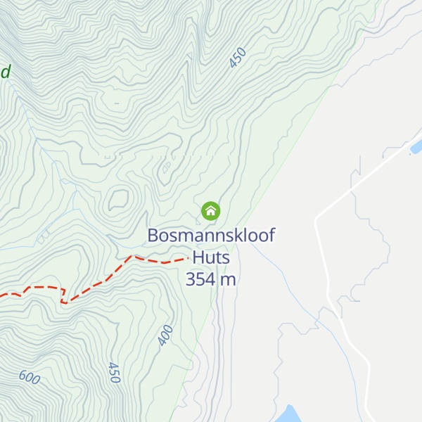 Map of Bosmannskloof Huts