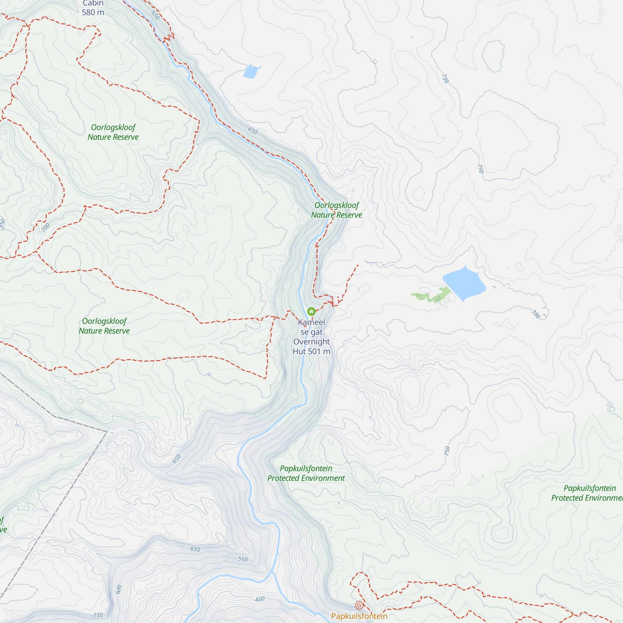 Kameel se gat Overnight Hut map