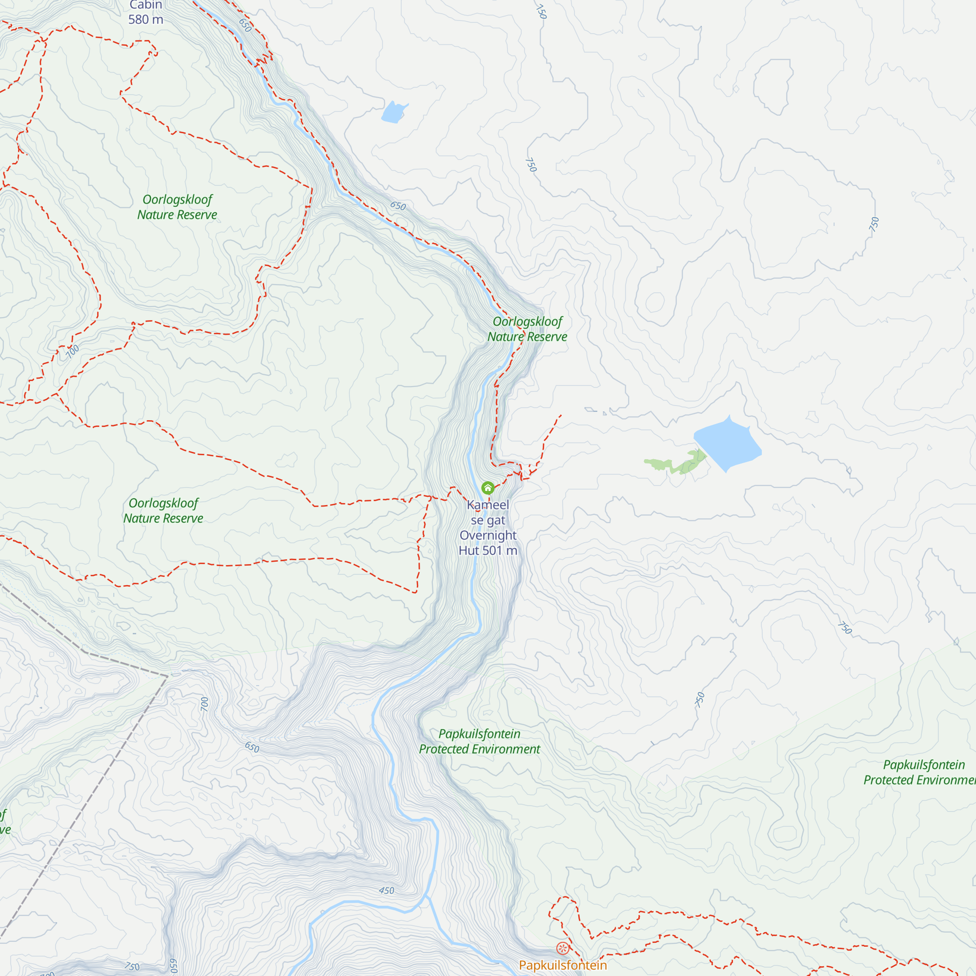 Kameel se gat Overnight Hut map