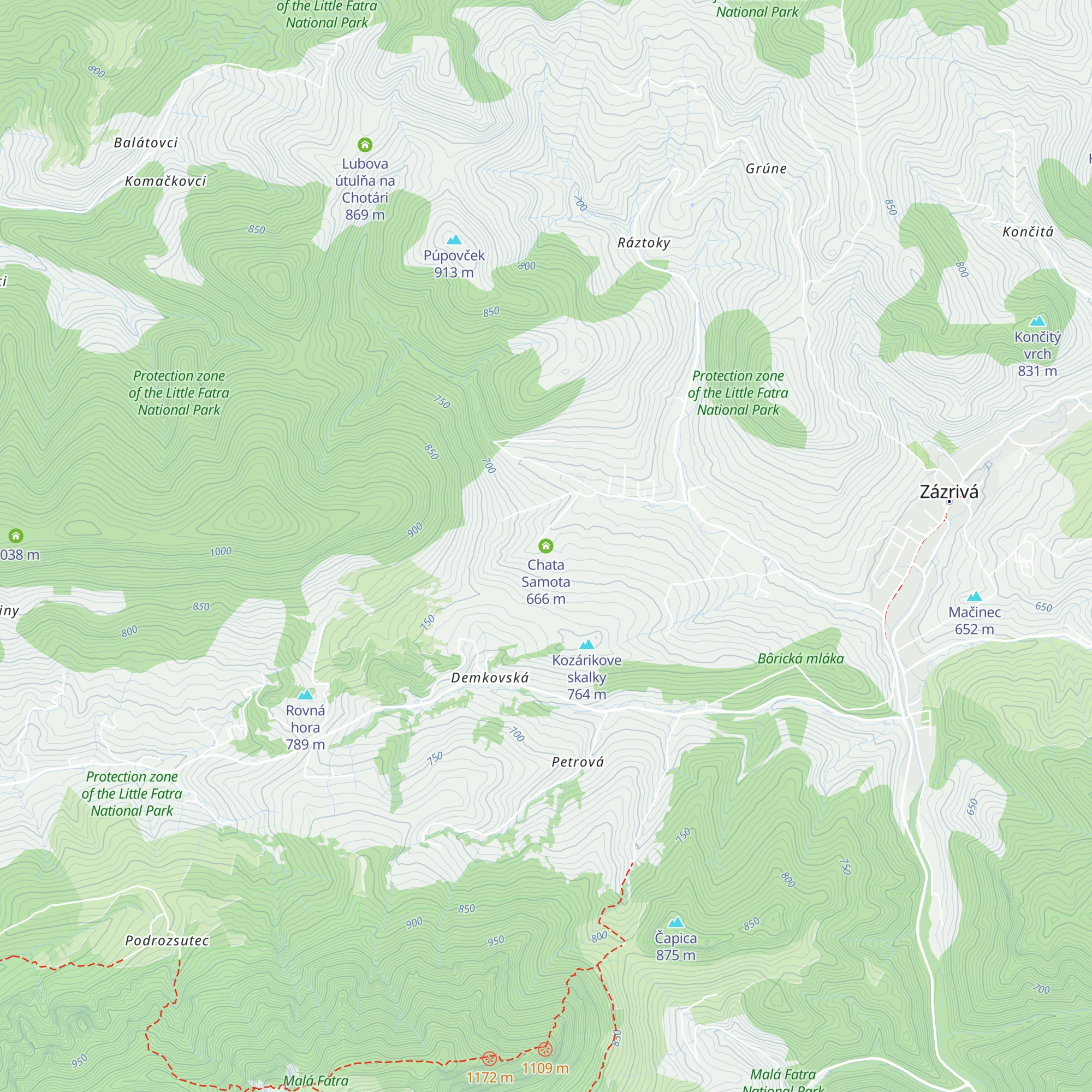 Chata Samota map