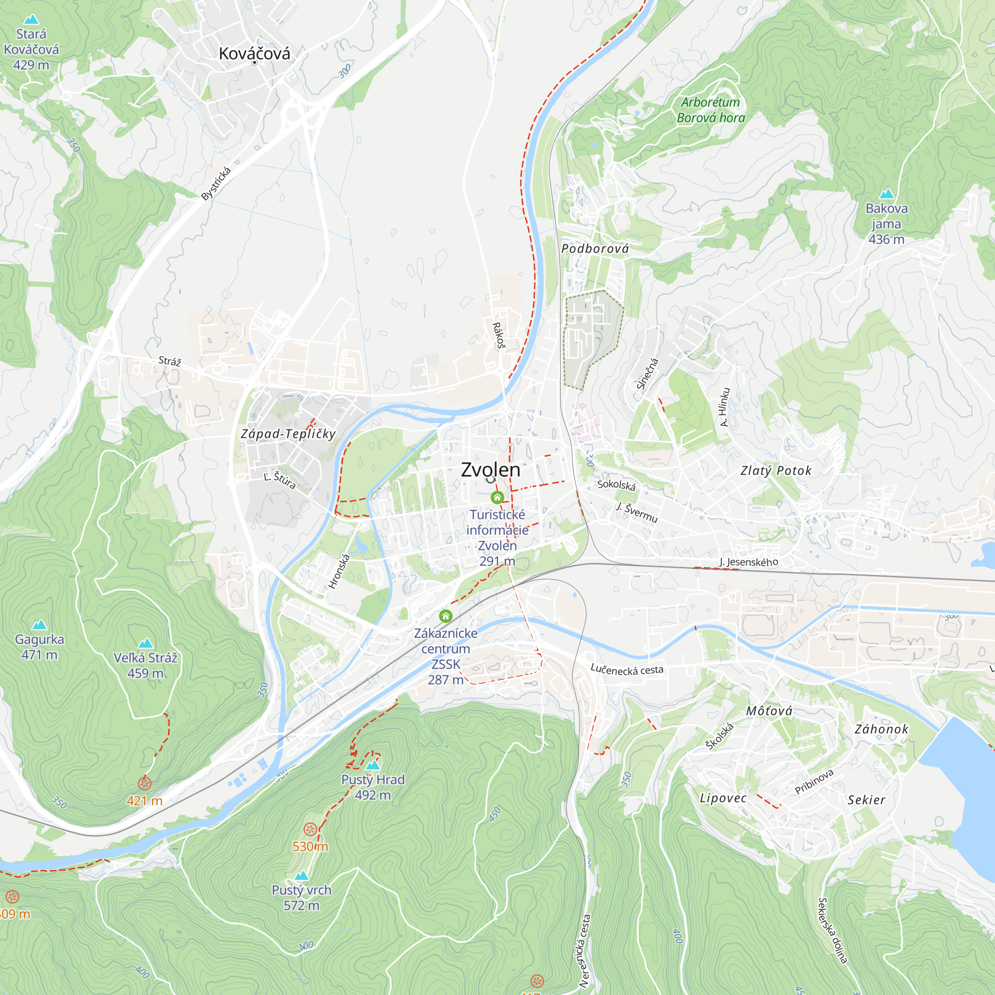 Turistické informácie Zvolen map