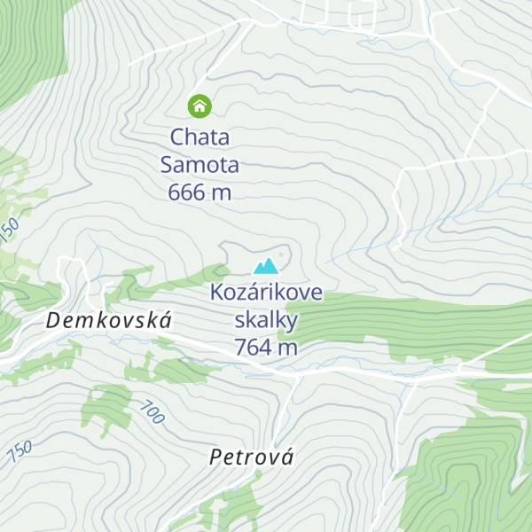 Map of Kozárikove skalky