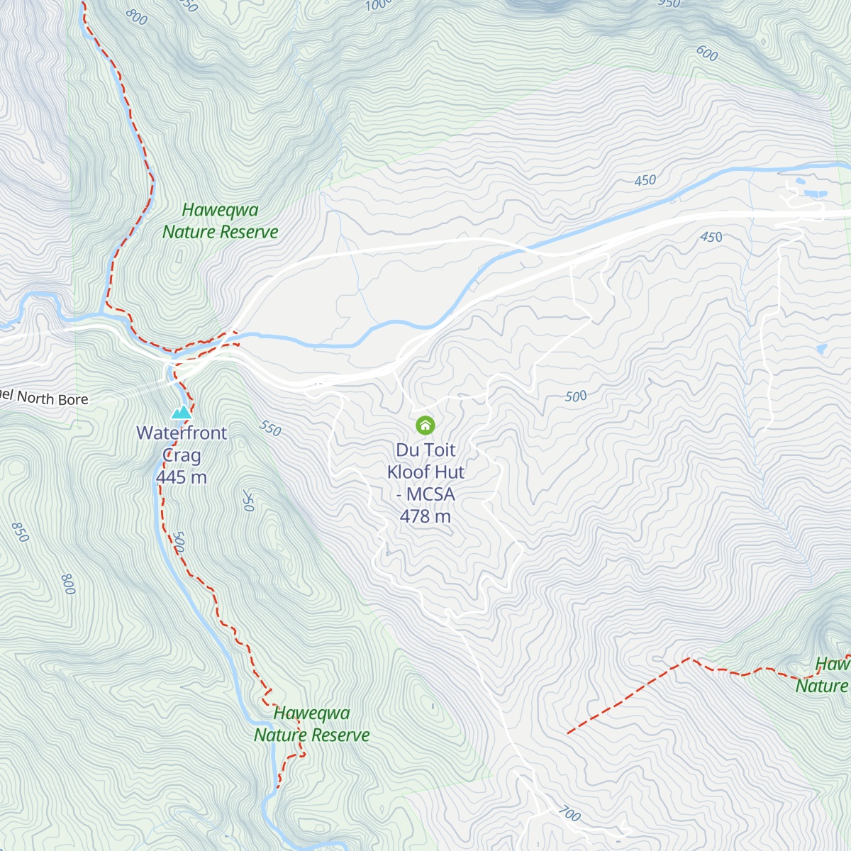 Du Toit Kloof Hut - MCSA map