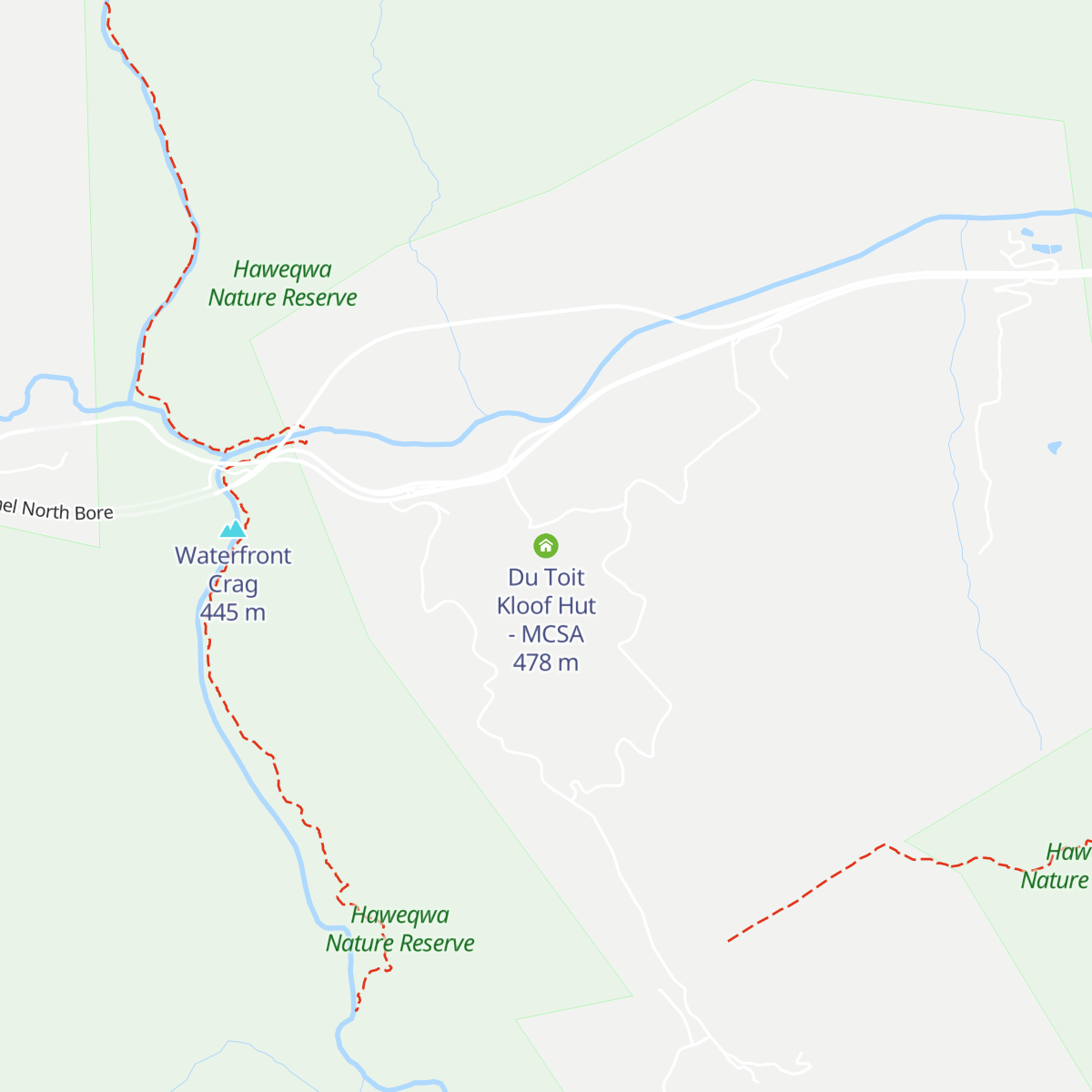 Du Toit Kloof Hut - MCSA map