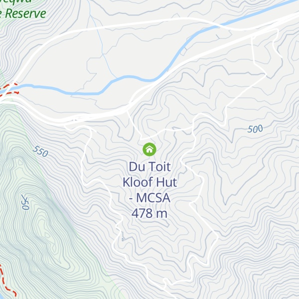 Map of Du Toit Kloof Hut - MCSA
