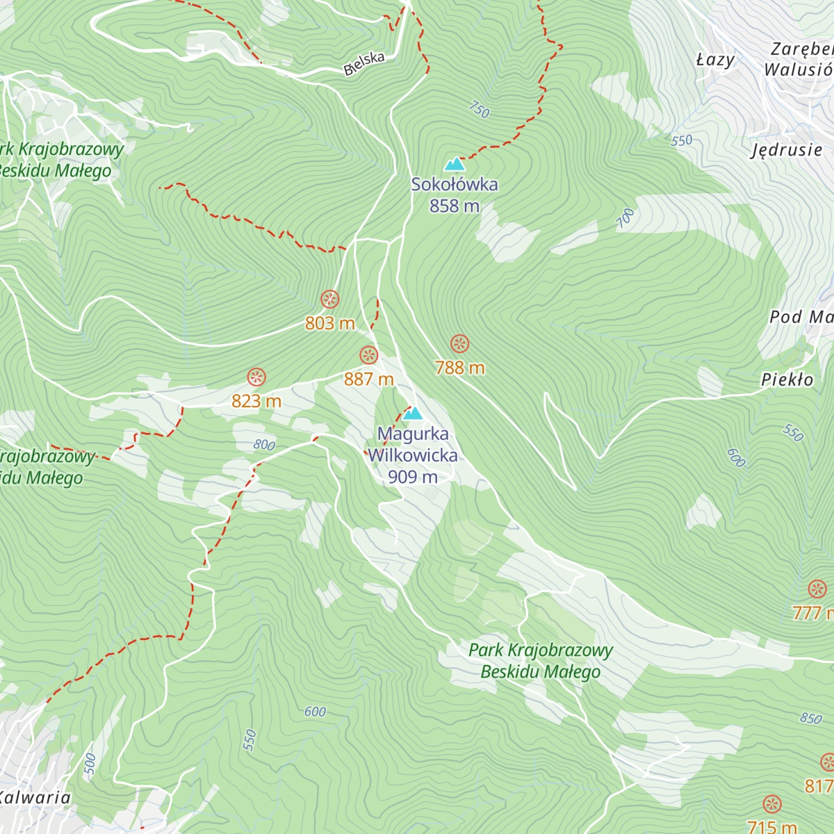 Schronisko PTTK na Magurce map